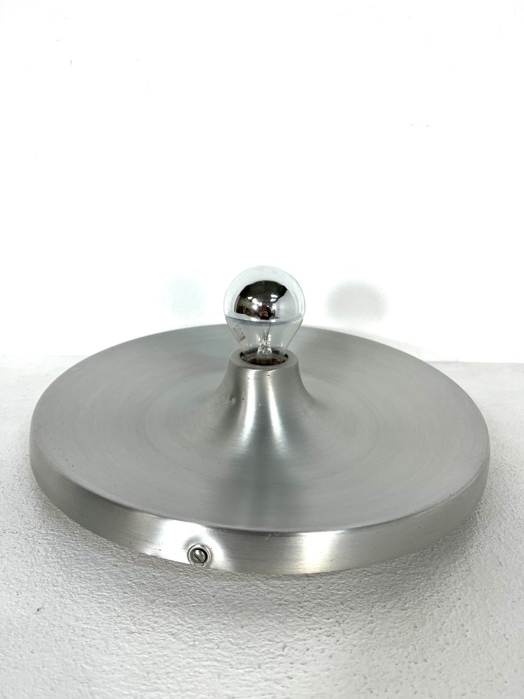 20th Century aluminum space age disc lamp by Honsel Leuchten Germany 1970s